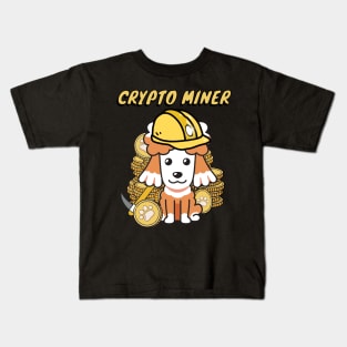 Funny Poodle is a Crypto Miner Kids T-Shirt